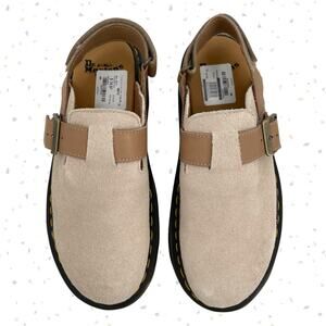 Dr. Martens Jorge II Suede Leather Slingback Mule Slides Parchment Beige Size 10